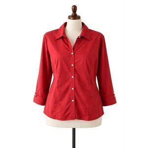 First Issue by Liz Claiborne XL Rust Button Up Blouse Casual Minimalist Workwear